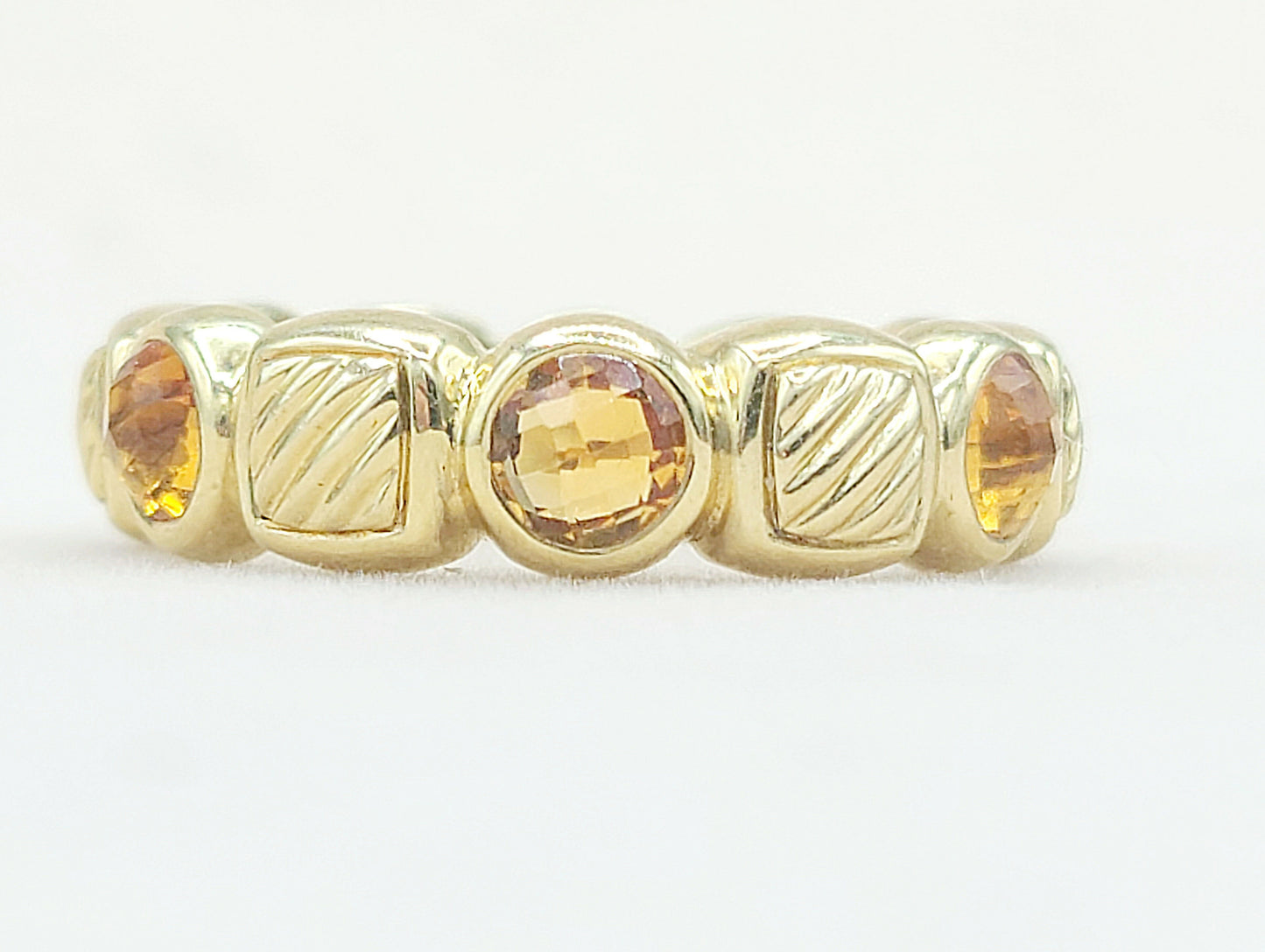 David Yurman Chiclet Citrine Gold Band Ring | Certified Pre-Owned AYW Luxury #