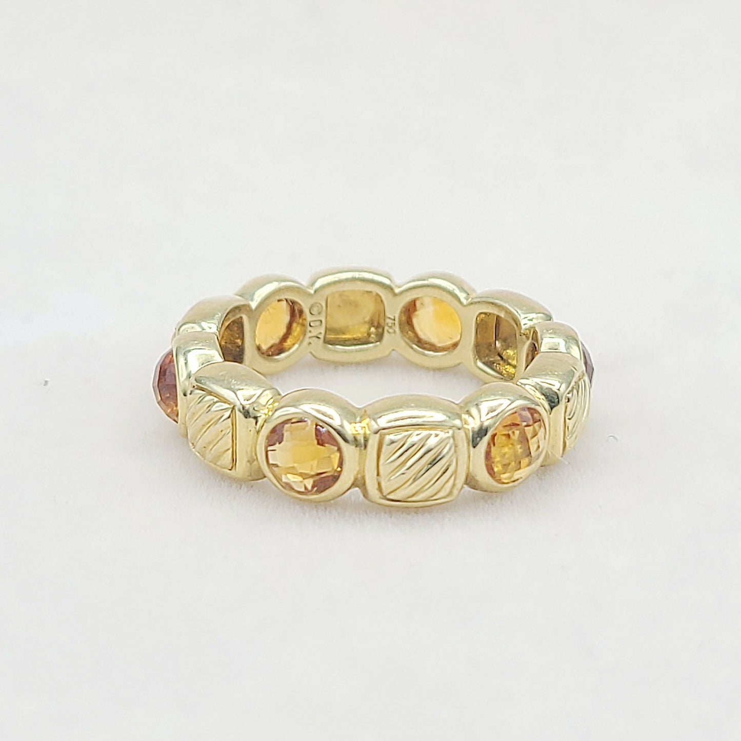 David Yurman Chiclet Citrine Gold Band Ring | Certified Pre-Owned AYW Luxury #