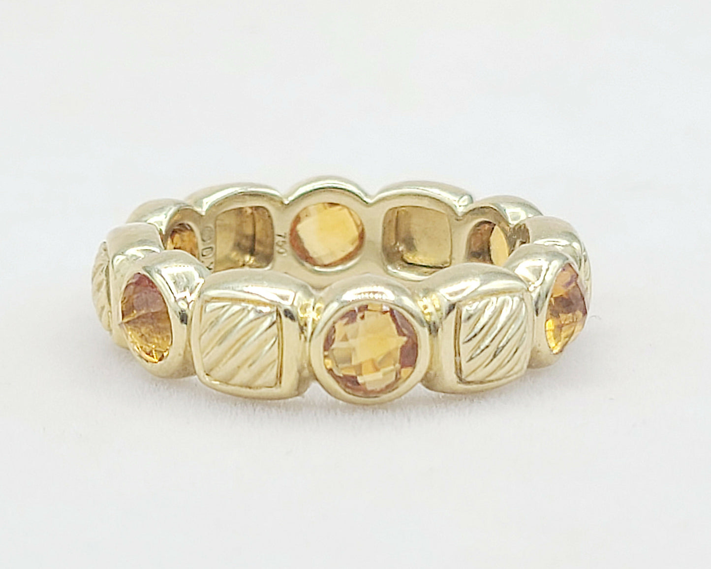 David Yurman Chiclet Citrine Gold Band Ring | Certified Pre-Owned AYW Luxury #