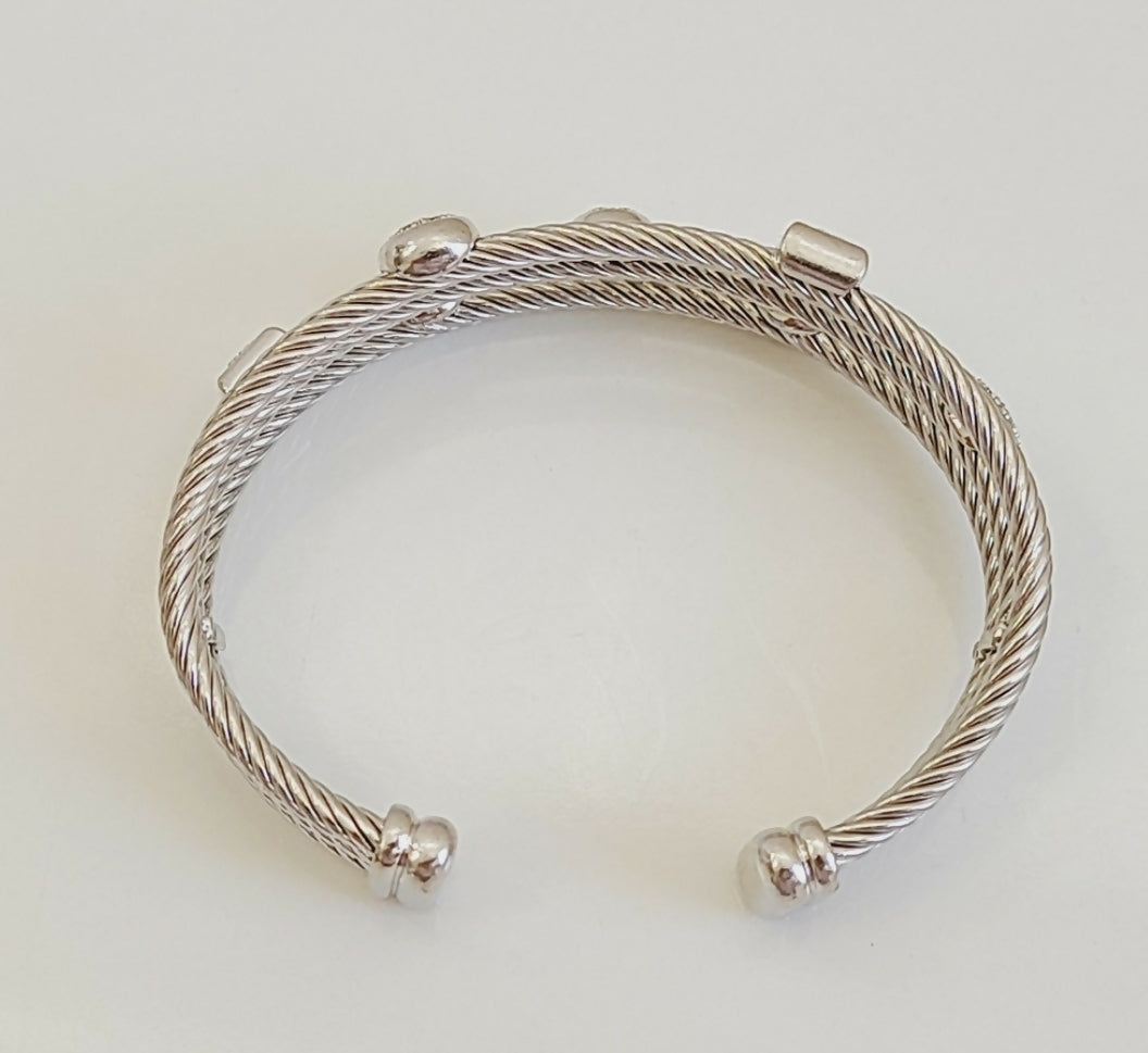 David Yurman Three Row Confetti Diamond Bracelet