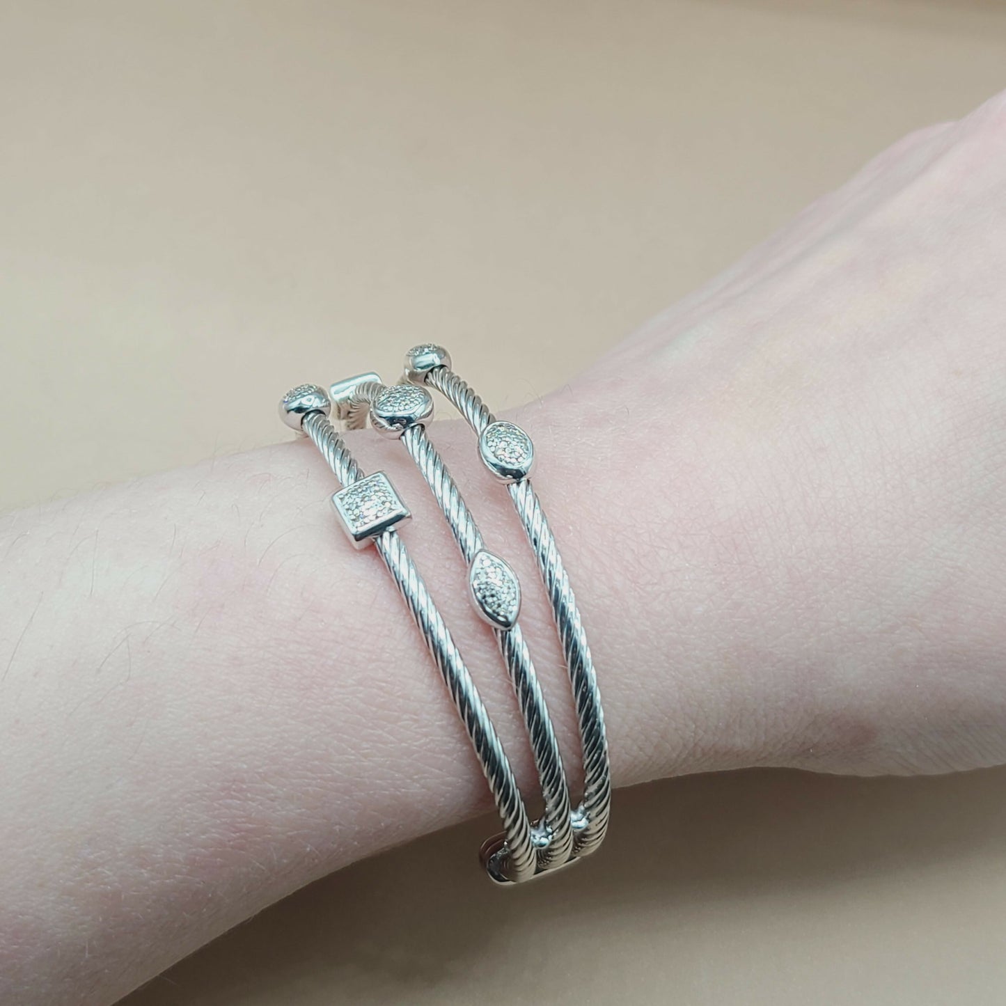 David Yurman Three Row Confetti Diamond Bracelet