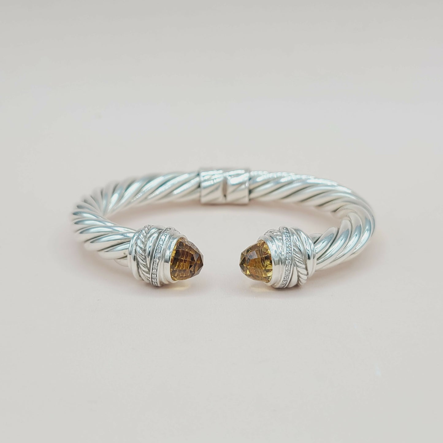 David Yurman Crossover Bracelet 8.5mm Citrine & Diamonds AYW Luxury #
