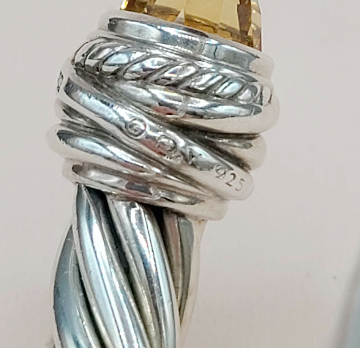 David Yurman Crossover Bracelet 8.5mm Citrine & Diamonds AYW Luxury #