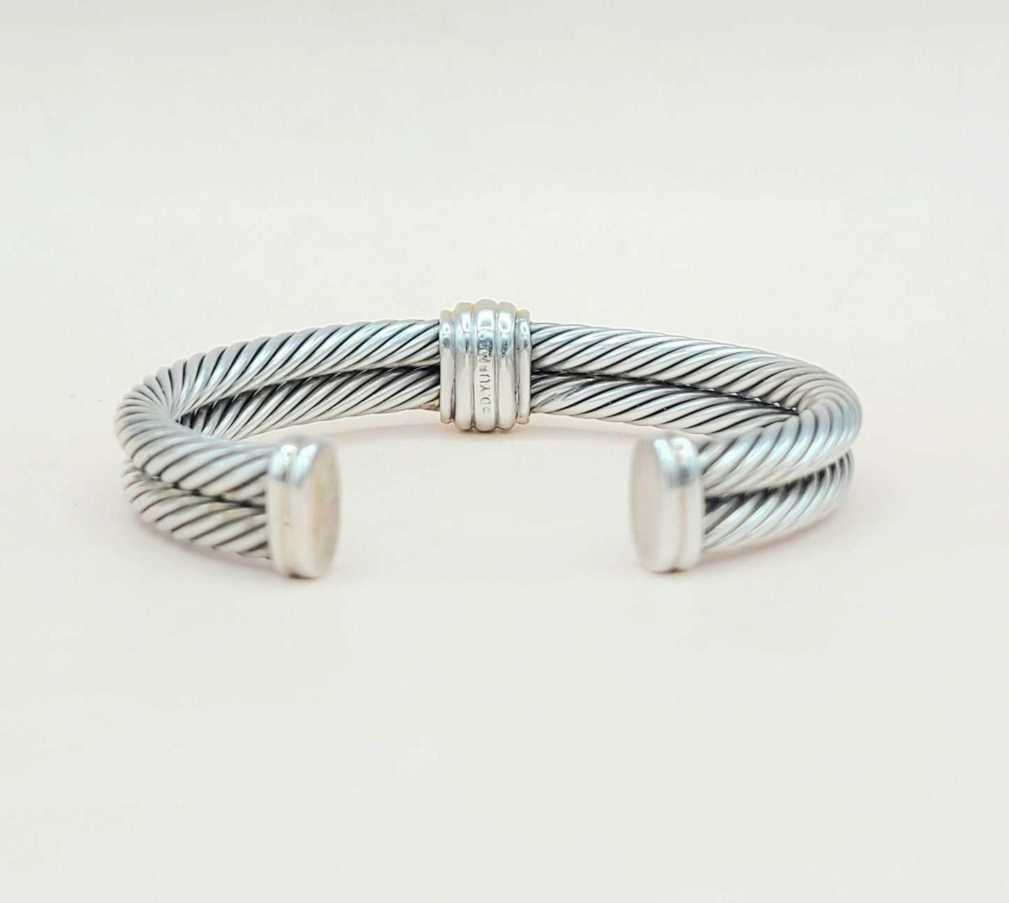 David Yurman Double Cable Renaissance Station Blue Topaz Bracelet AYW Luxury #