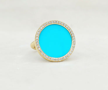 David Yurman Elements Ring Turquoise & Diamond 18K Gold