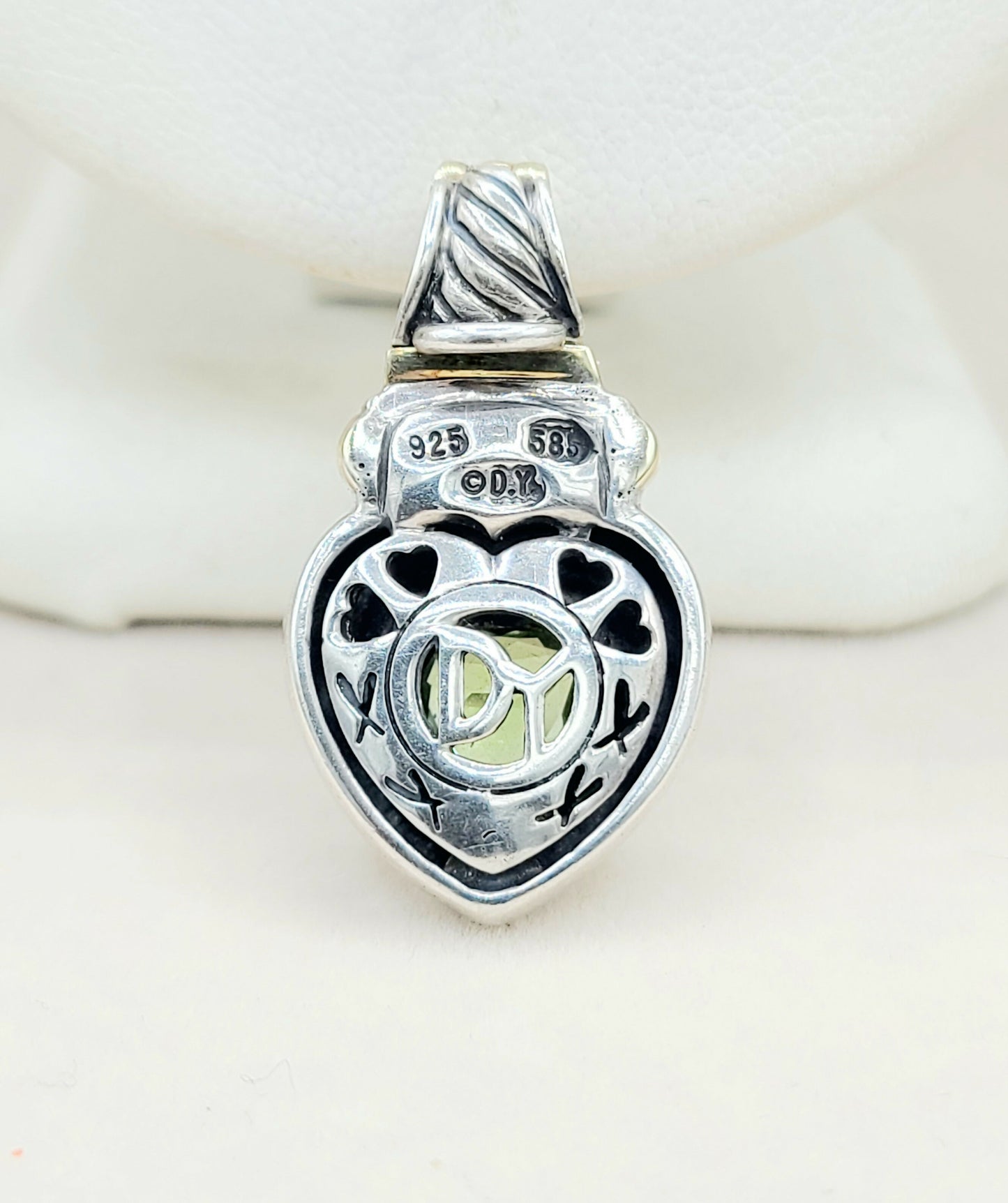 David Yurman Peridot Heart Gold Pendant | Certified Pre-Owned #