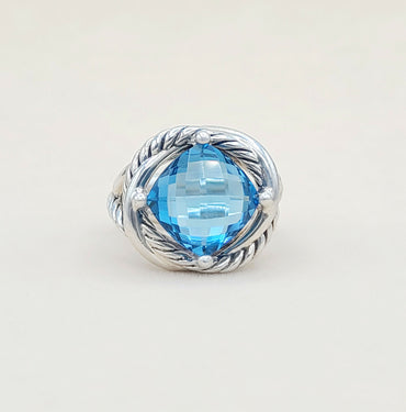 David Yurman Infinity Ring 11mm Blue Topaz