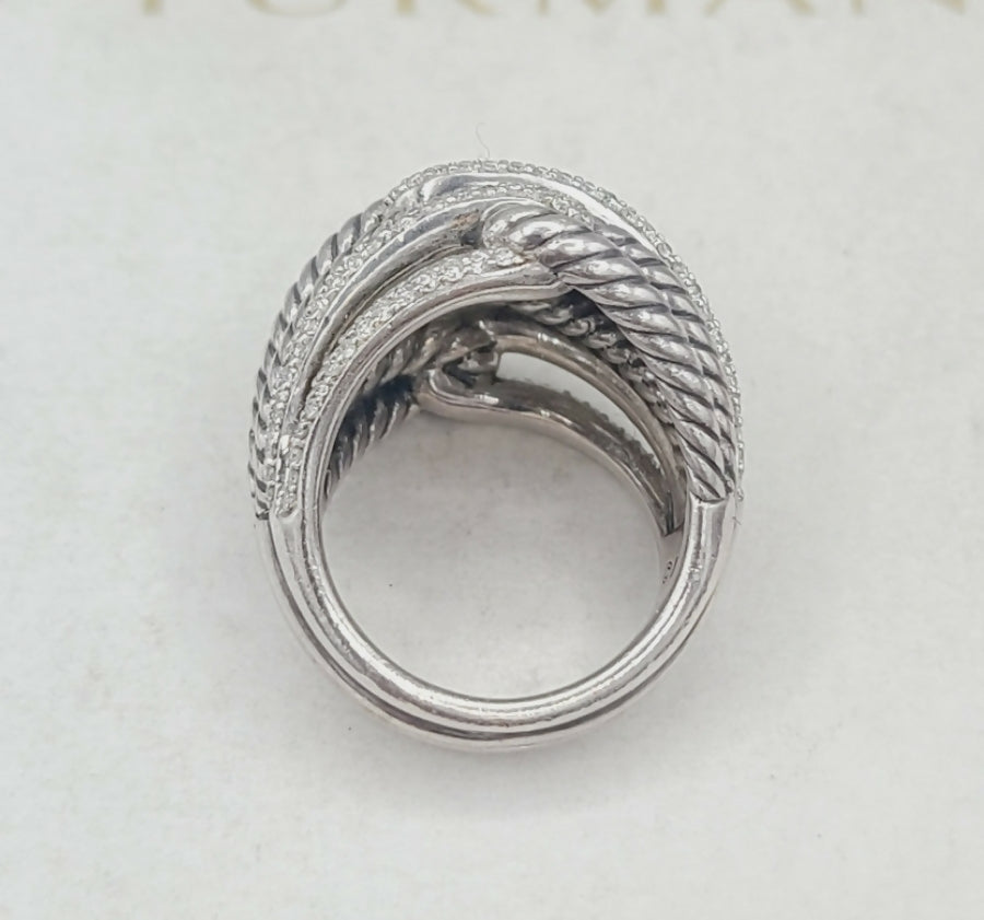 David Yurman Labyrinth Quadruple-Loop Ring – Diamonds #