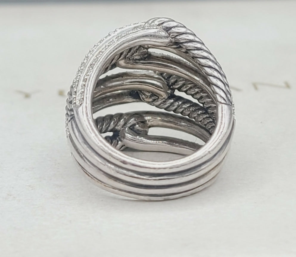 David Yurman Labyrinth Quadruple-Loop Ring – Diamonds #