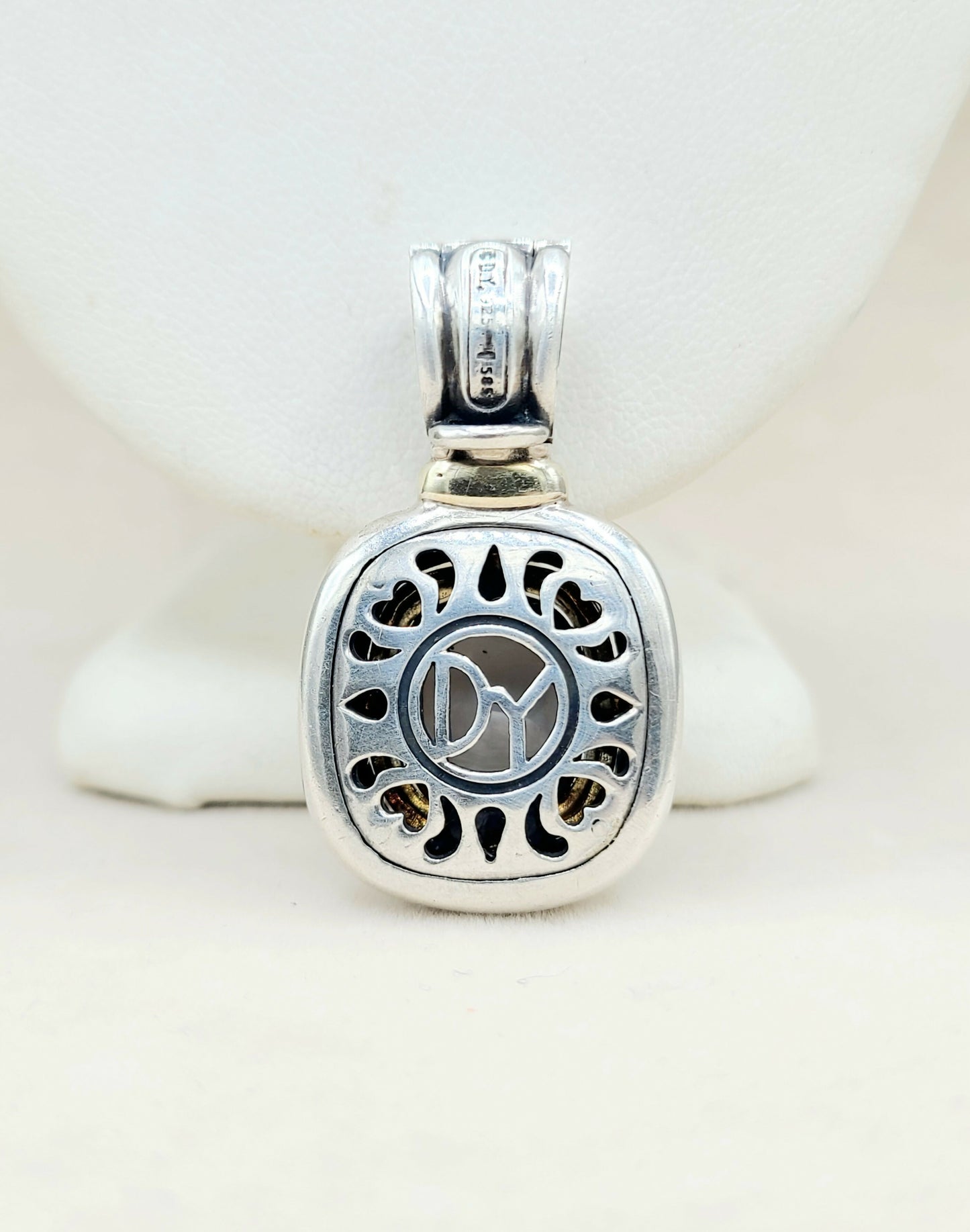 David Yurman Large Albion Pendant Enhancer With Pearl And Gold