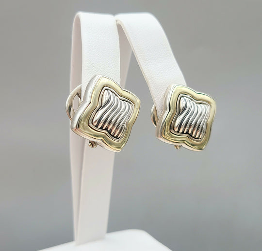 David Yurman Large Thoroughbred Quatrefoil Earrings