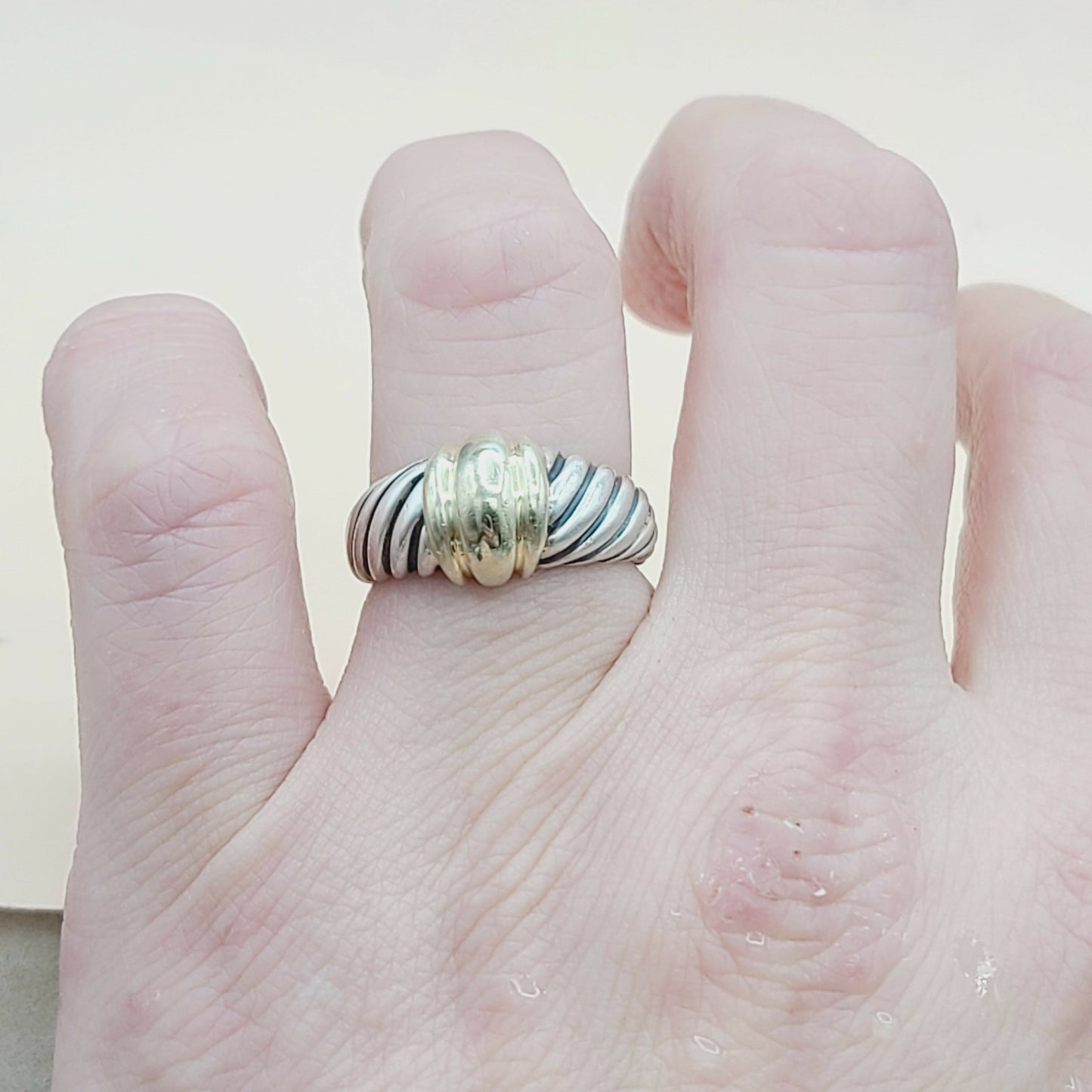 David Yurman Metro Dome Ring Silver & Gold | Certified Pre-Owned #