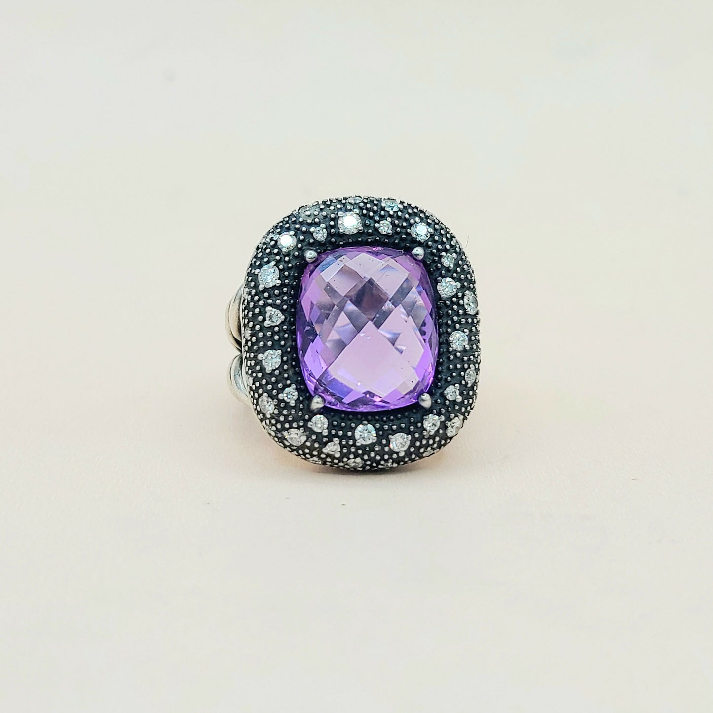 David Yurman Midnight Melange Ring With Amethyst And Diamonds