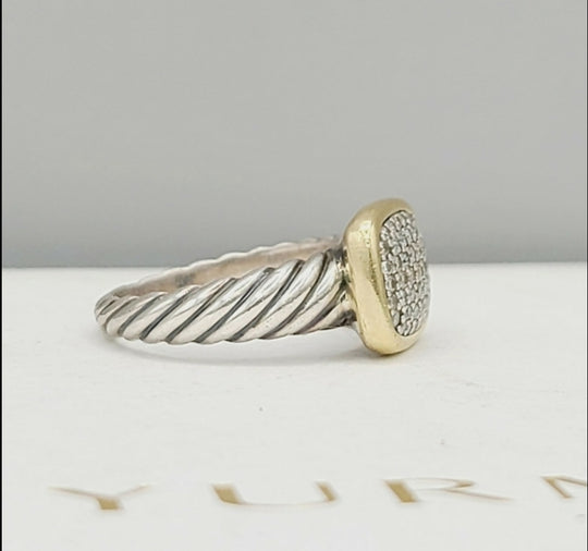 David Yurman Noblesse Ring With Diamonds & Gold