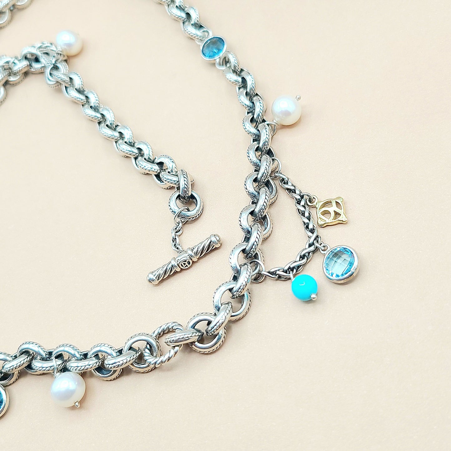 David Yurman Old World Link Charm Necklace