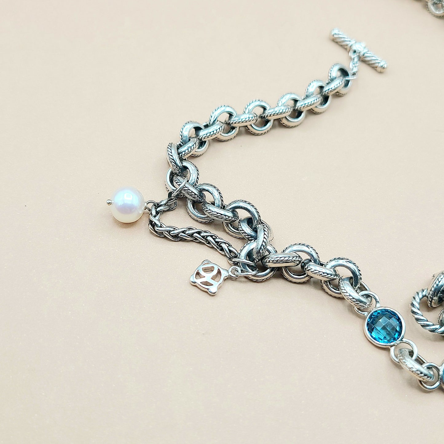 David Yurman Old World Link Charm Necklace