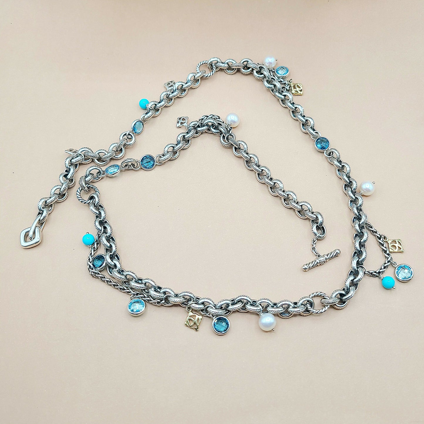 David Yurman Old World Link Charm Necklace