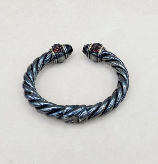 David Yurman Osetra Berries Bracelet  Black Onyx & Garnet