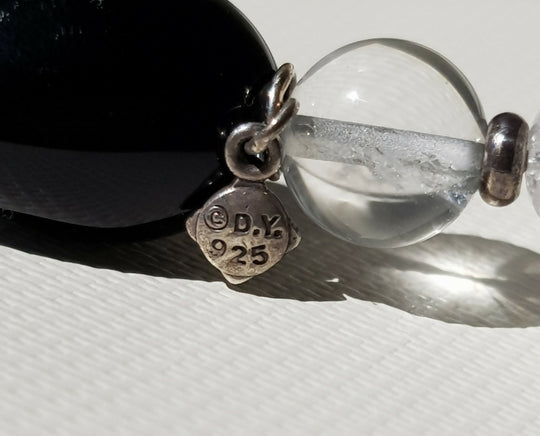 David Yurman Quatrefoil Necklace – Onyx, Crystal & Pearl