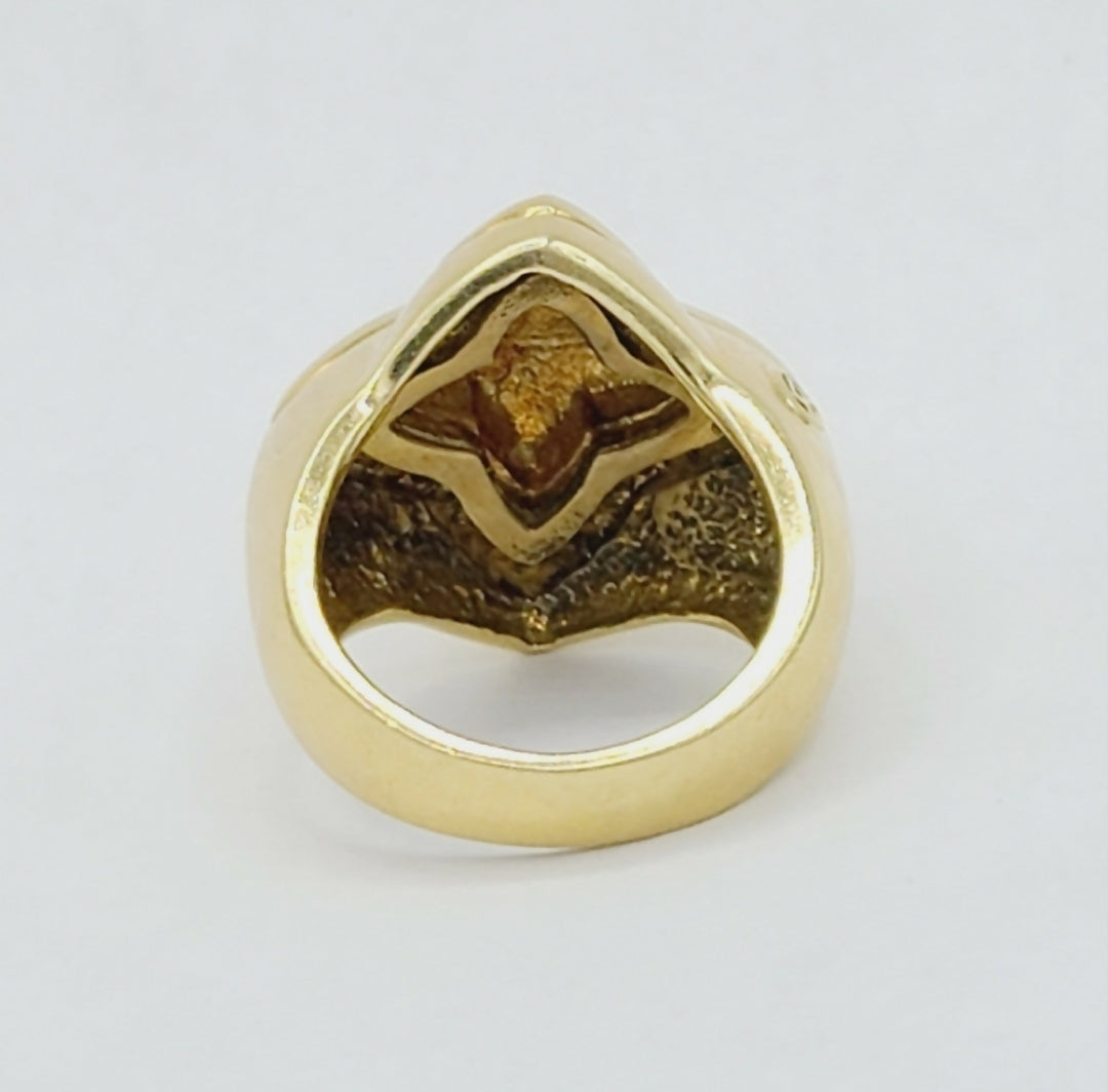David Yurman Quatrefoil Sculpted Gold Diamond Ring | Certified Pre-Owned #