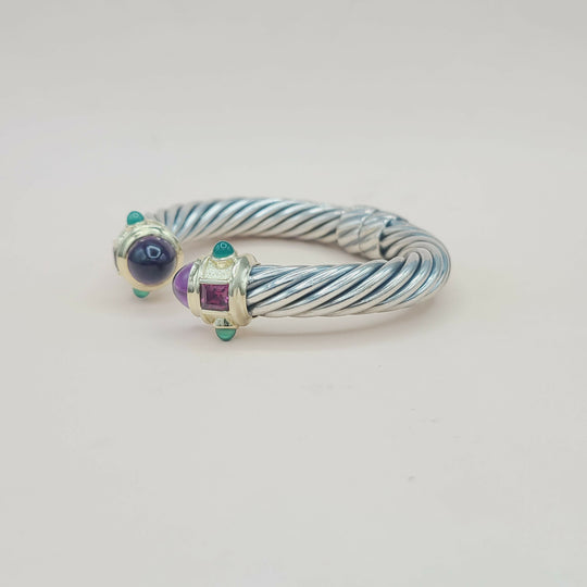 David Yurman Renaissance Bracelet 10mm Amethyst & Garnet