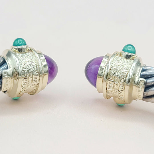 David Yurman Renaissance Bracelet 10mm Amethyst & Garnet