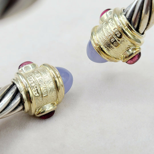 David Yurman Renaissance Bracelet 10mm Chalcedony & Gold