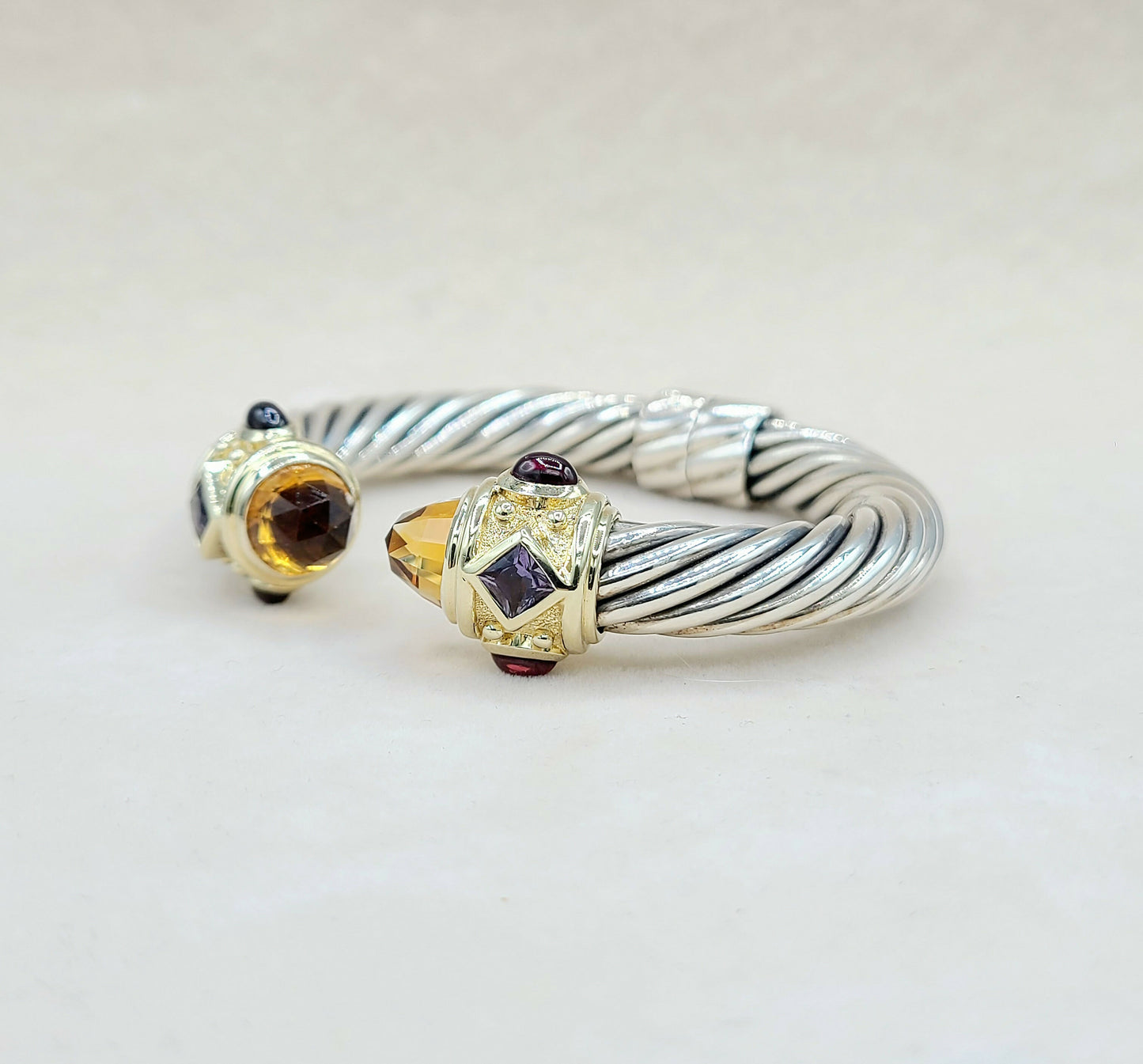 David Yurman Renaissance Bracelet 10mm Citrine & Iolite AYW Luxury
