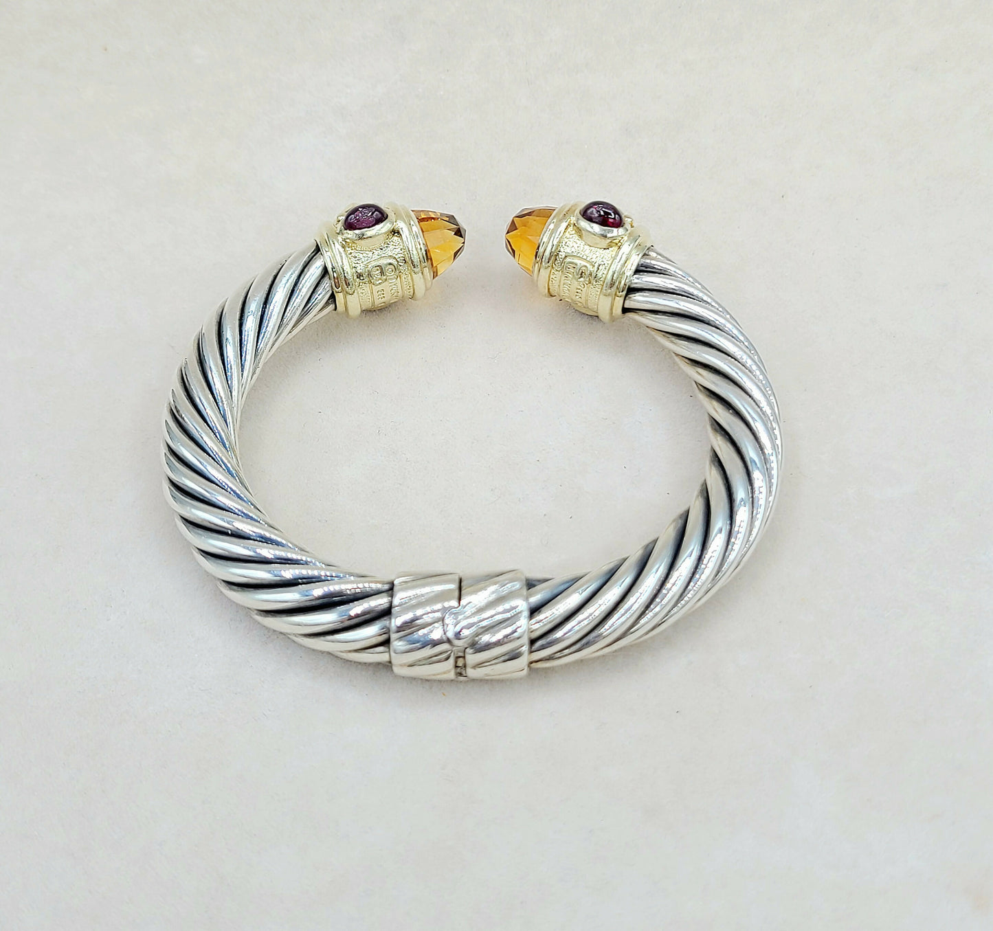 David Yurman Renaissance Bracelet 10mm Citrine & Iolite AYW Luxury