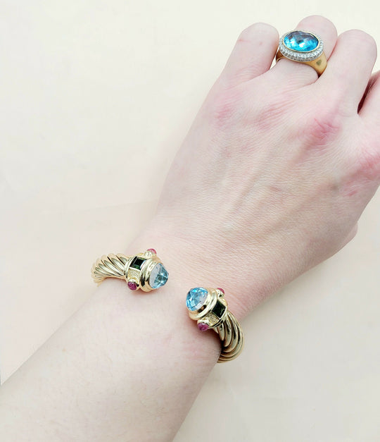 David Yurman Renaissance Bracelet 10mm Topaz & Tourmaline