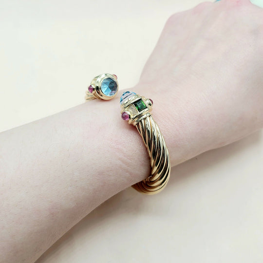 David Yurman Renaissance Bracelet 10mm Topaz & Tourmaline