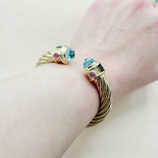 David Yurman Renaissance Bracelet 10mm Topaz & Tourmaline