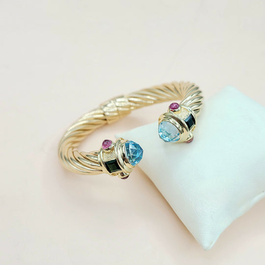 David Yurman Renaissance Bracelet 10mm Topaz & Tourmaline