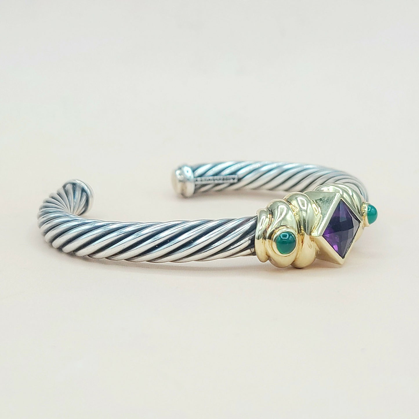 David Yurman Renaissance Bracelet 7mm Amethyst & Onyx AYW Luxury