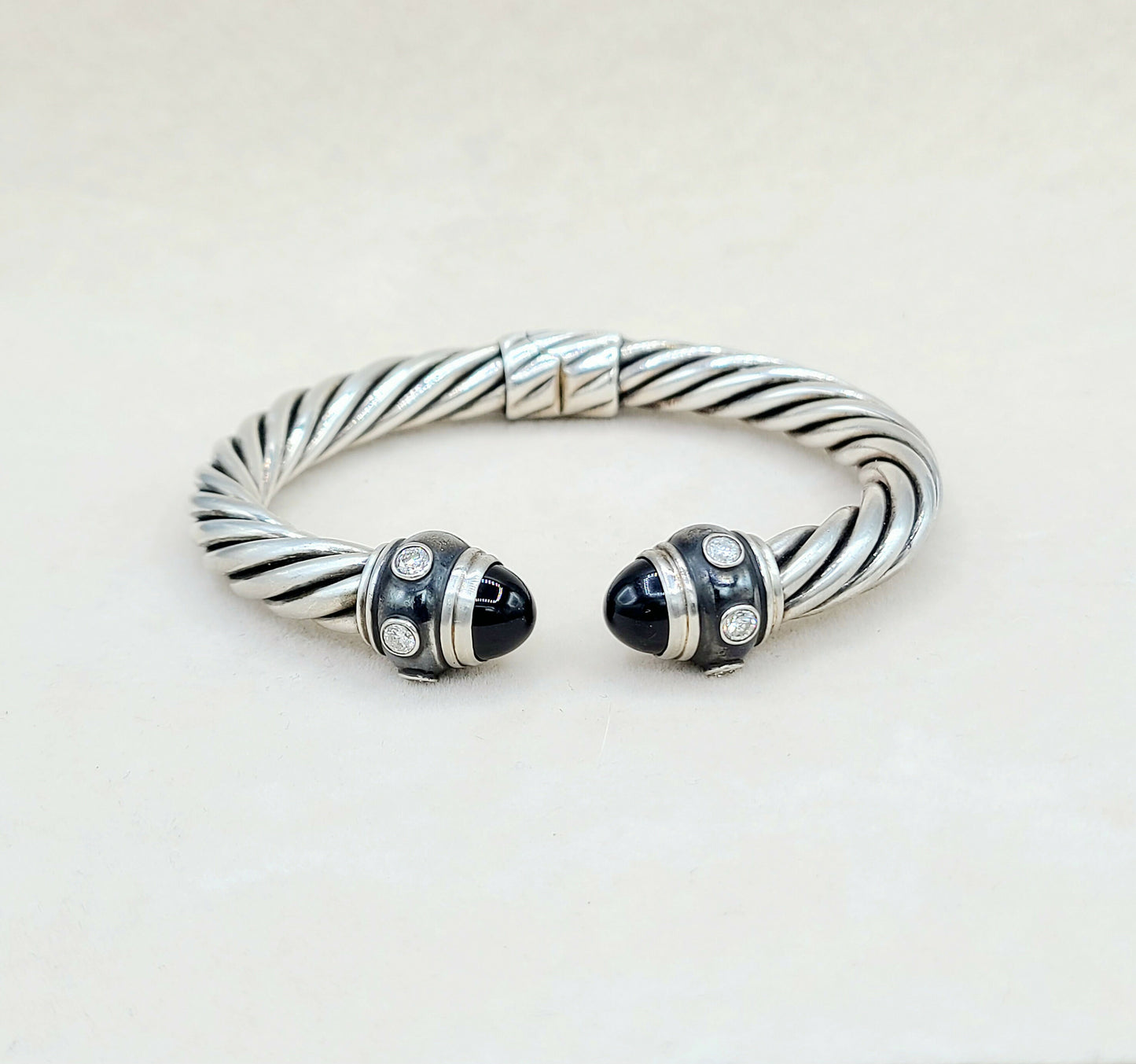 David Yurman Renaissance Black Onyx Diamond Bracelet Certified AYW Luxury #
