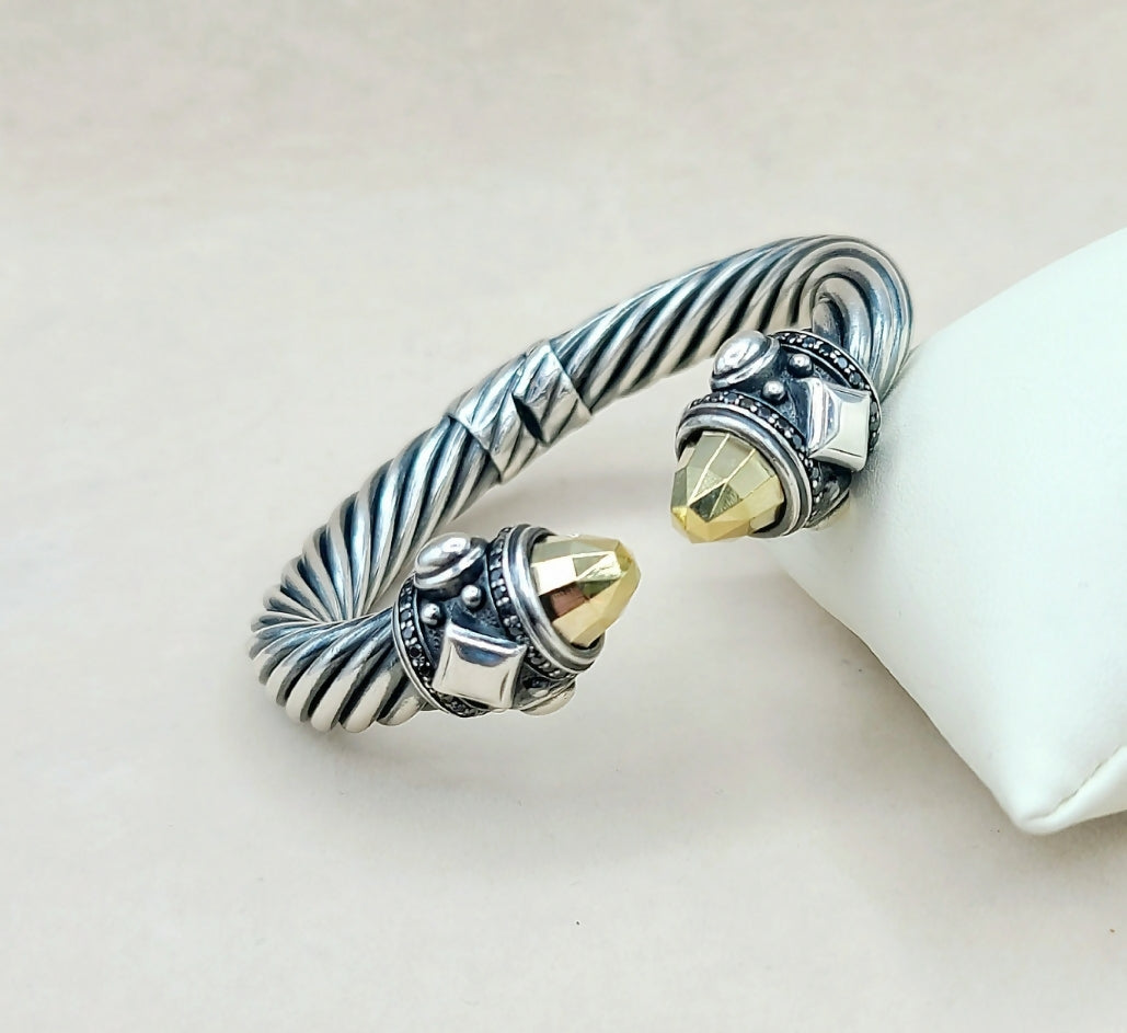 David Yurman Renaissance Bracelet – Gold & Black Diamonds #