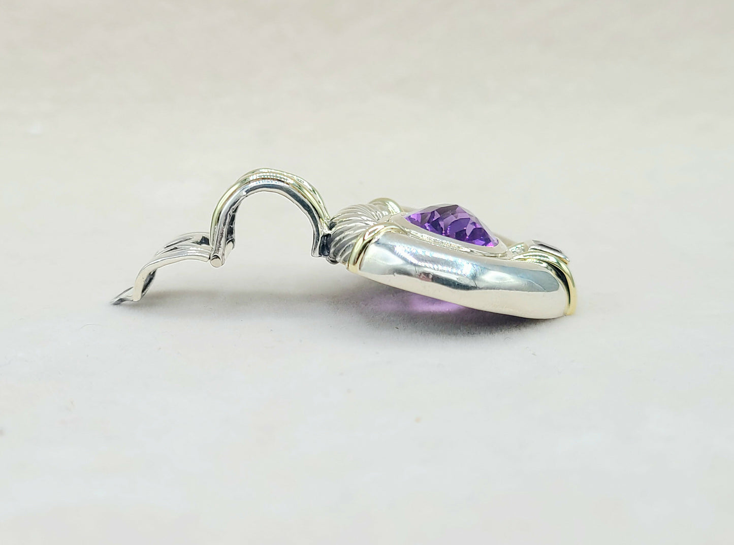 David Yurman Renaissance Pendant Enhancer Amethyst, Pink Tourmaline AYW Luxury #