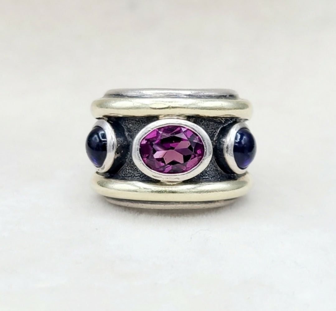 David Yurman Renaissance Ring Pink Tourmaline & Iolite AYW Luxury