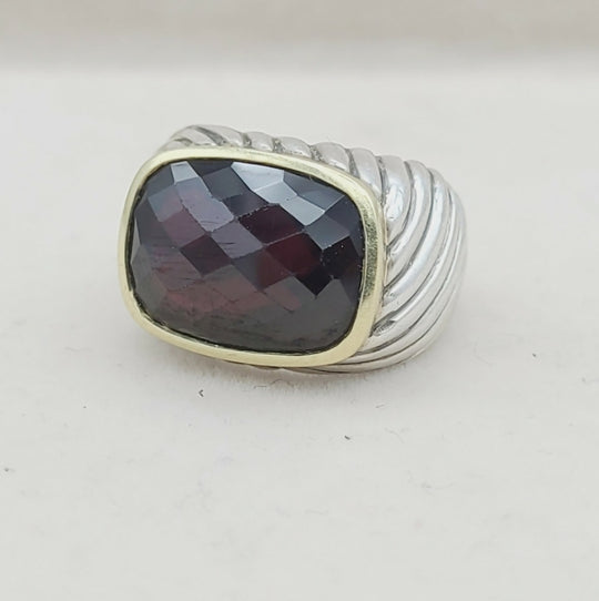 David Yurman Sculpted Waverly Garnet Ring