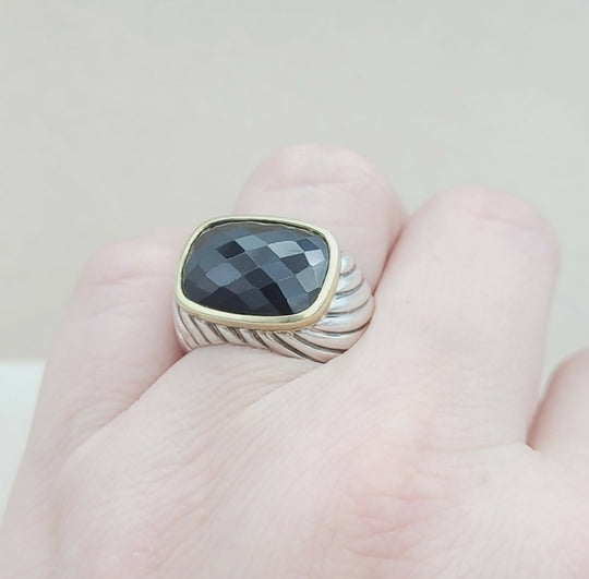 David Yurman Sculpted Waverly Garnet Ring