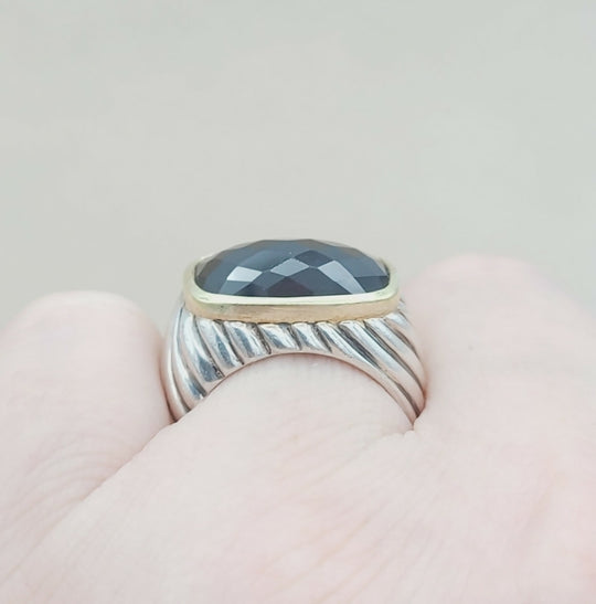 David Yurman Sculpted Waverly Garnet Ring