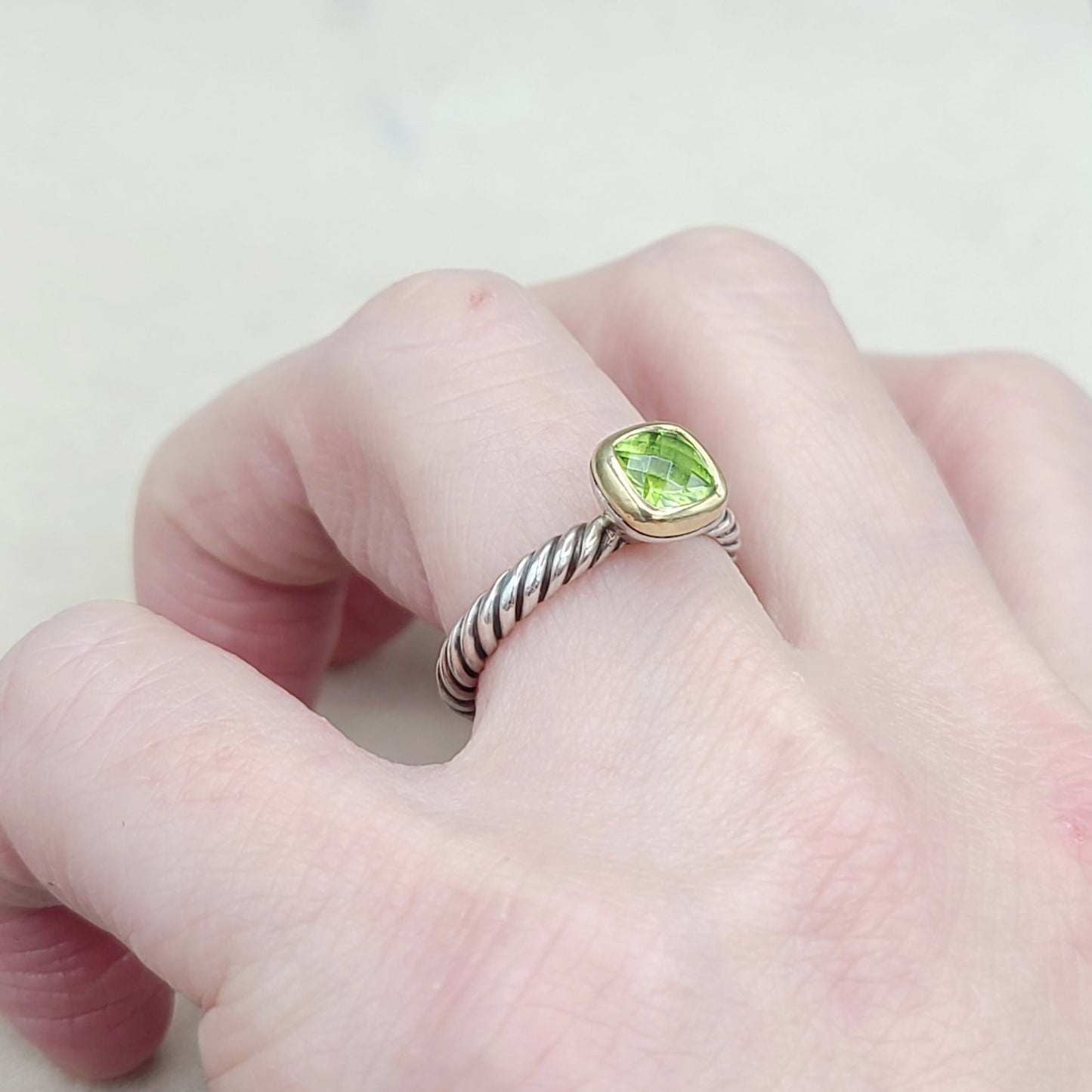 David Yurman Stackable Ring Peridot & Gold AYW Luxury #