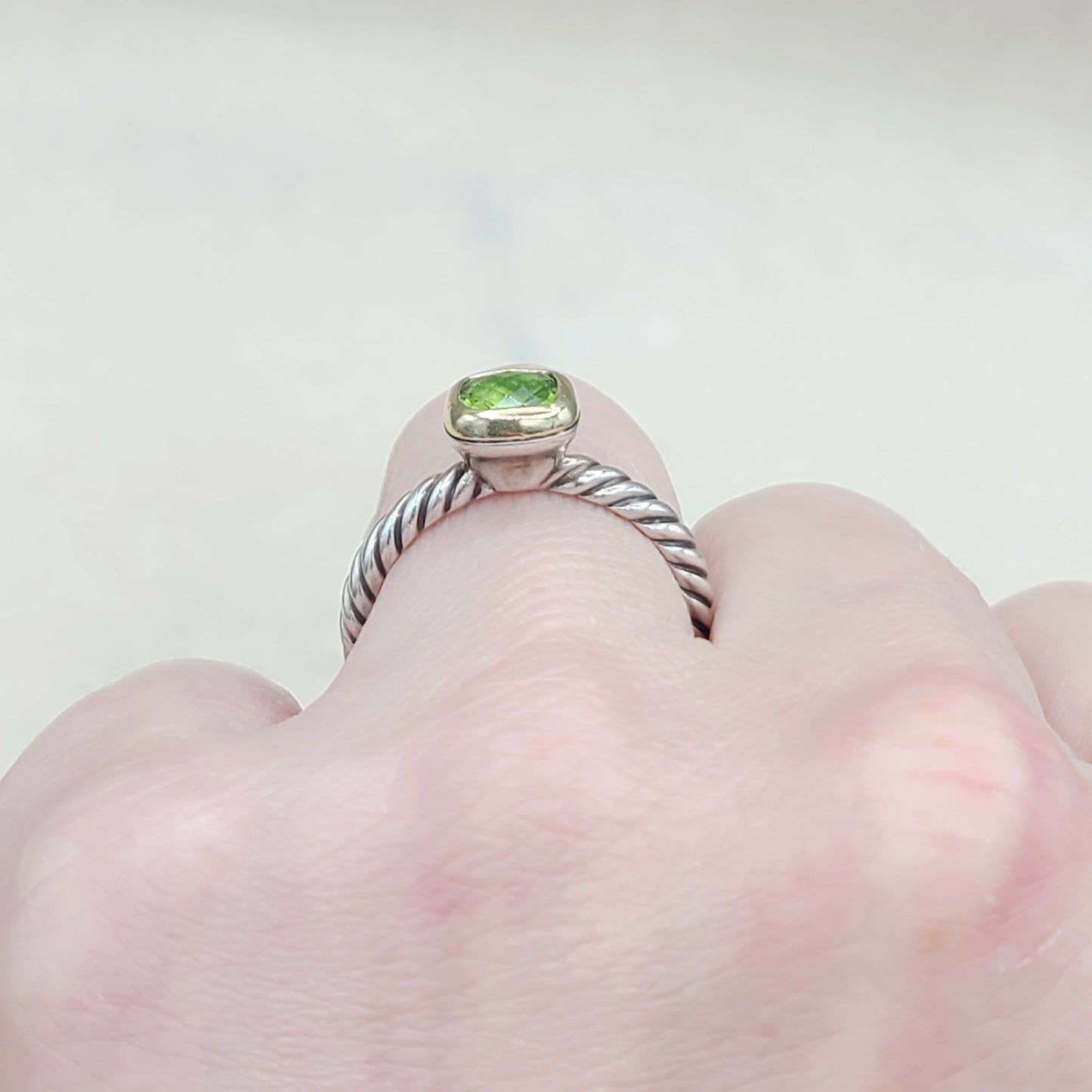 David Yurman Stackable Ring Peridot & Gold AYW Luxury #