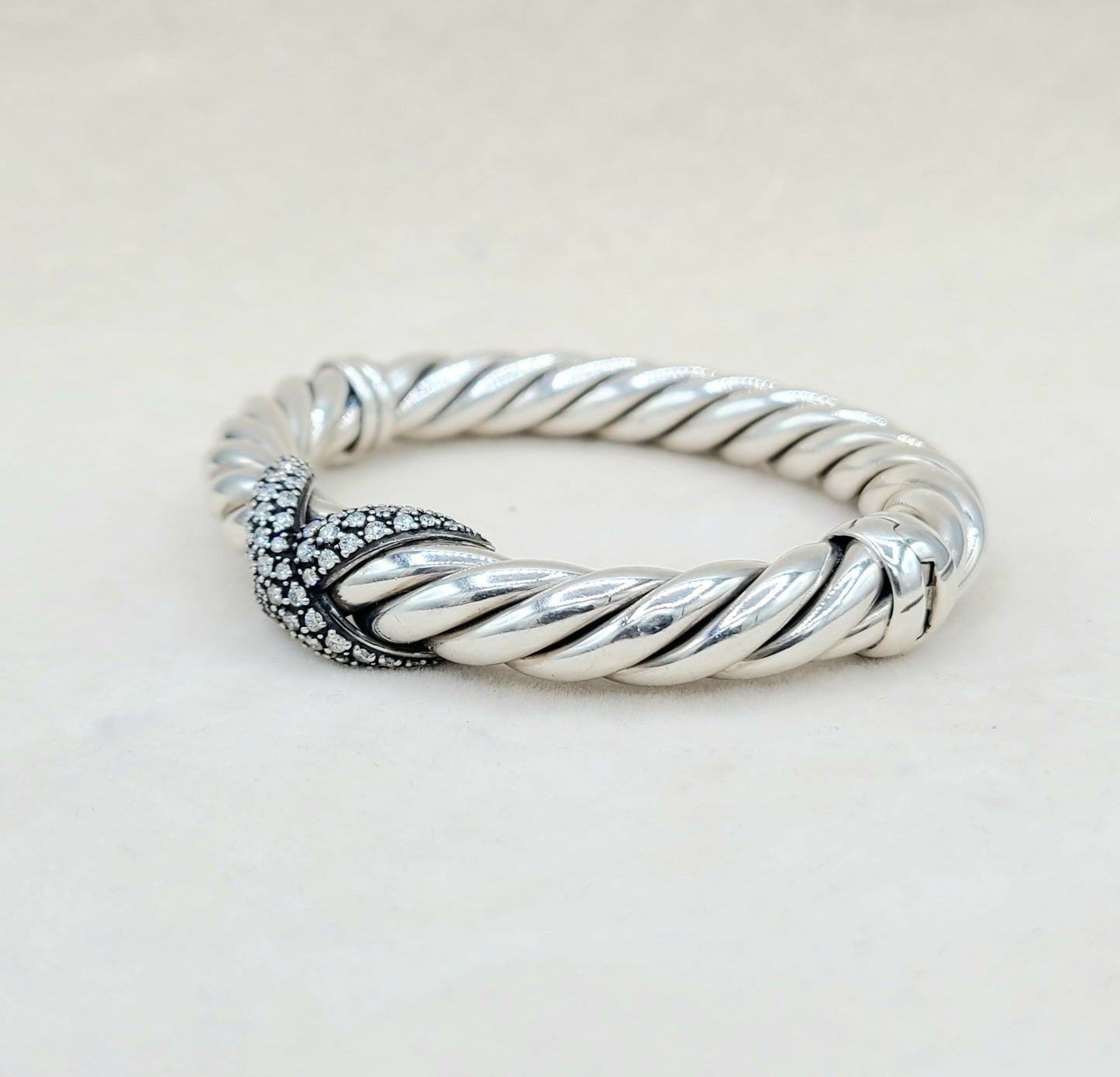 David Yurman Starlight Cable Bracelet Diamond X Vintage AYW Luxury #