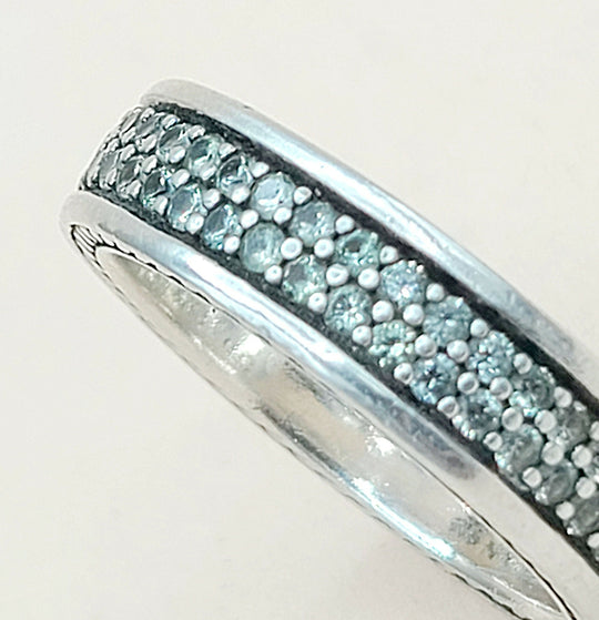 David Yurman Steamline Gray Sapphire Two Row Band Ring