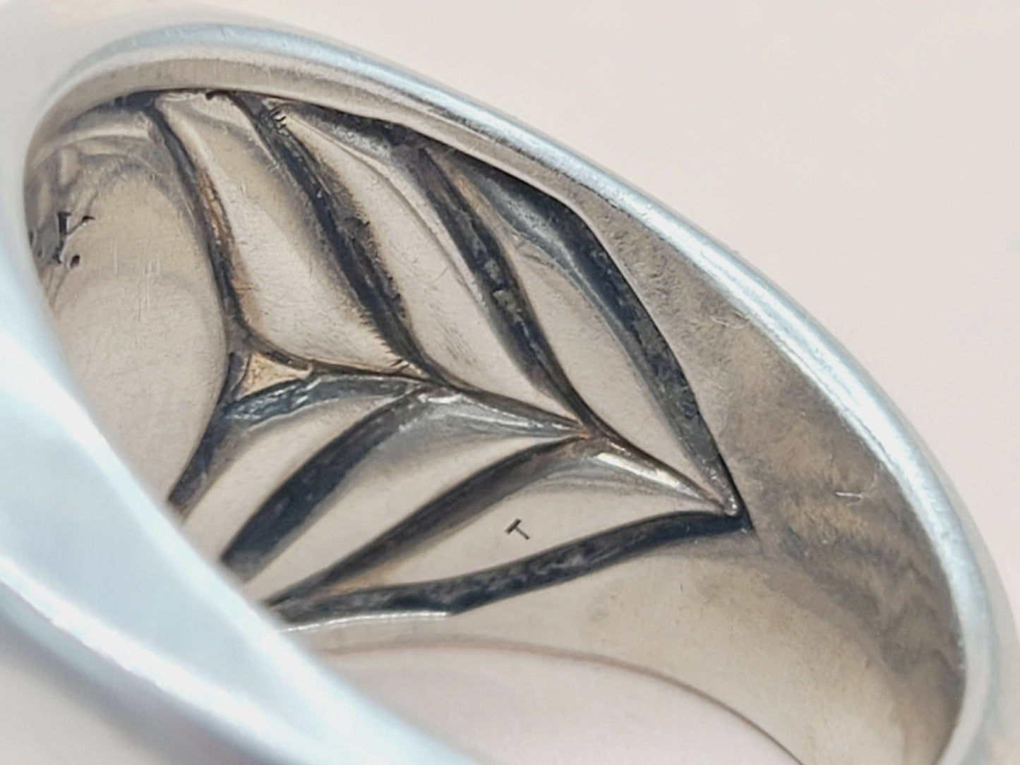 David Yurman Streamline Signet Ring Sterling Silver with Black Diamonds, 18.6mm