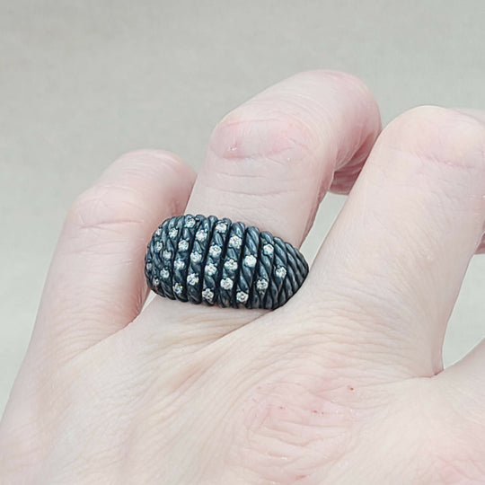 David Yurman Tempo Ring Black Rhodium & Diamonds