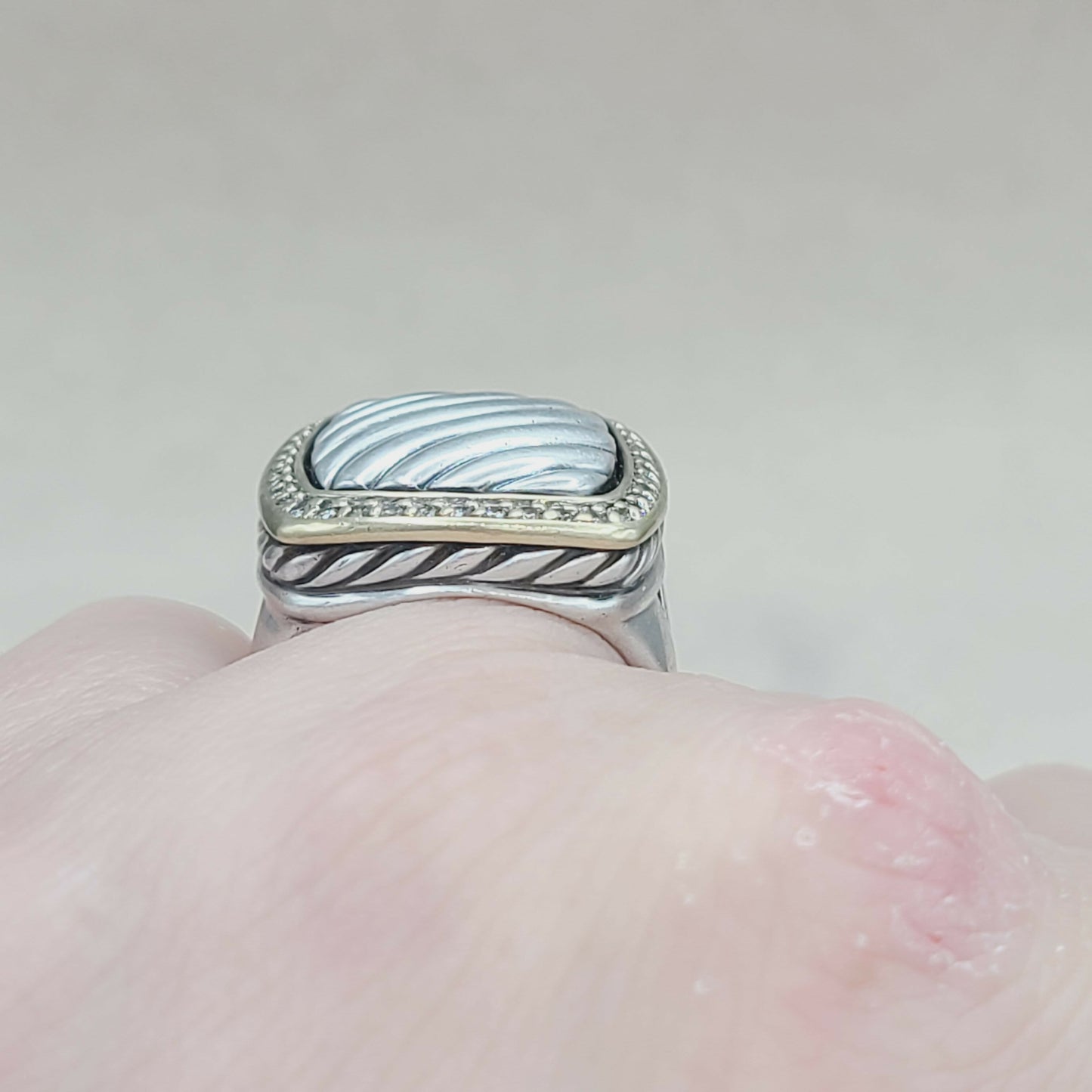 David Yurman Thoroughbred Albion Diamond Gold Ring | Certified Pre-Owned AYW Luxury #