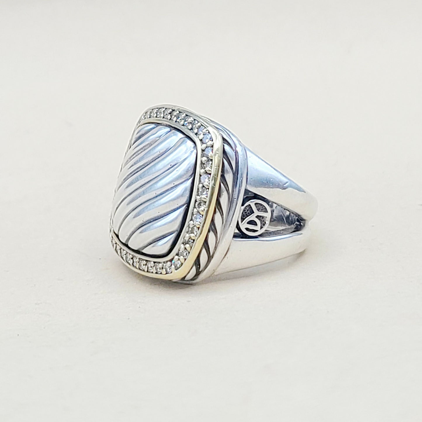David Yurman Thoroughbred Albion Diamond Gold Ring | Certified Pre-Owned AYW Luxury #