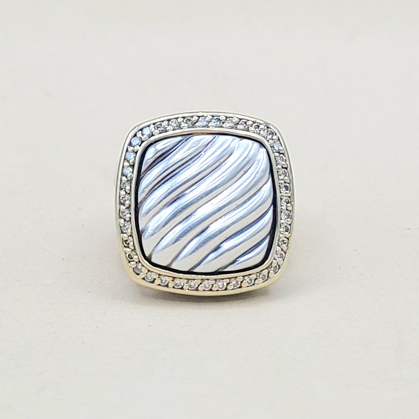 David Yurman Thoroughbred Albion Diamond Gold Ring | Certified Pre-Owned AYW Luxury #